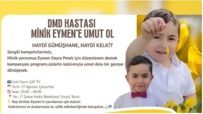 Kelkit’te, DMD hastası Eymen Kayra Petek için düzenlenen yardım gecesinde