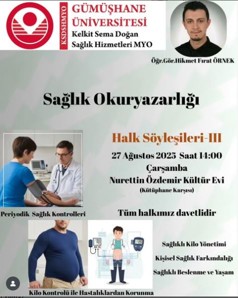 Gümüşhane Üniversitesi Kelkit Sema Doğan Sağlık Hizmetleri Meslek Yüksekokulu tarafından