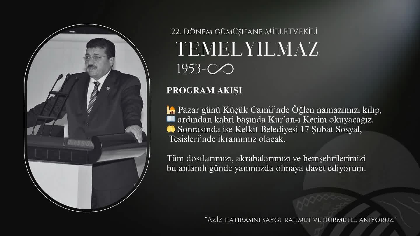 Kelkit Belediye Başkanı Ünal Yılmaz, merhum ağabeyi Temel Yılmaz’ın vefatının