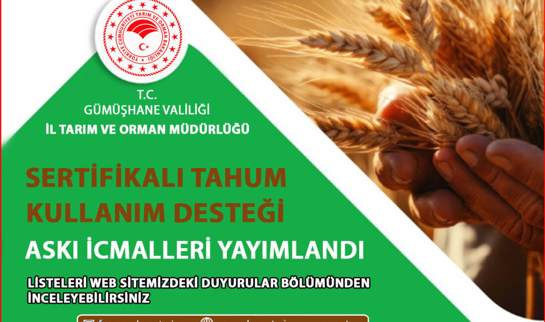 2025 yılı Sertifikalı Tohum Kullanım Desteği ile Sertifikalı Fidan Kullanım