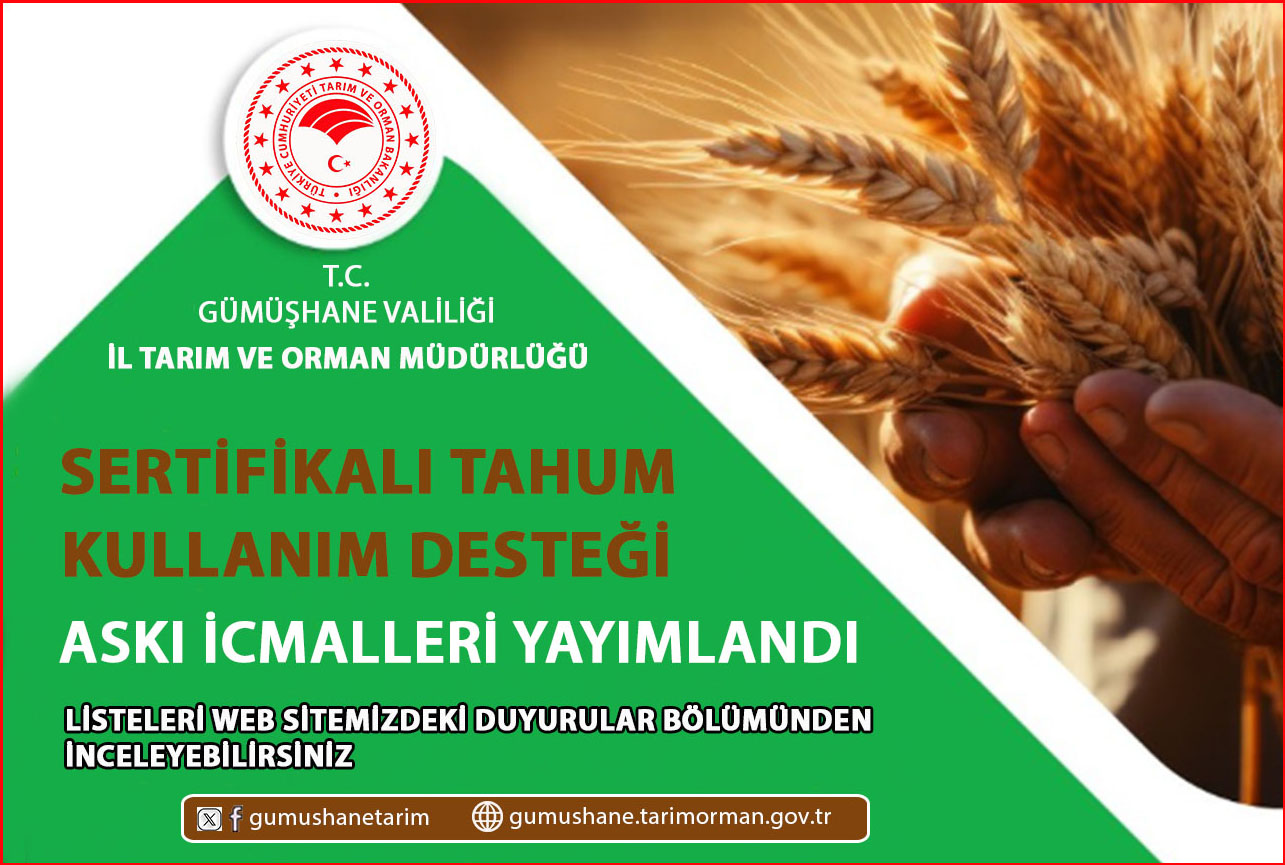 2025 yılı Sertifikalı Tohum Kullanım Desteği ile Sertifikalı Fidan Kullanım