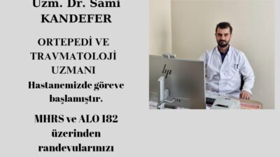 Gümüşhane Kelkit Devlet Hastanesi’nde Ortopedi ve Travmatoloji Uzmanı Uzm. Dr.