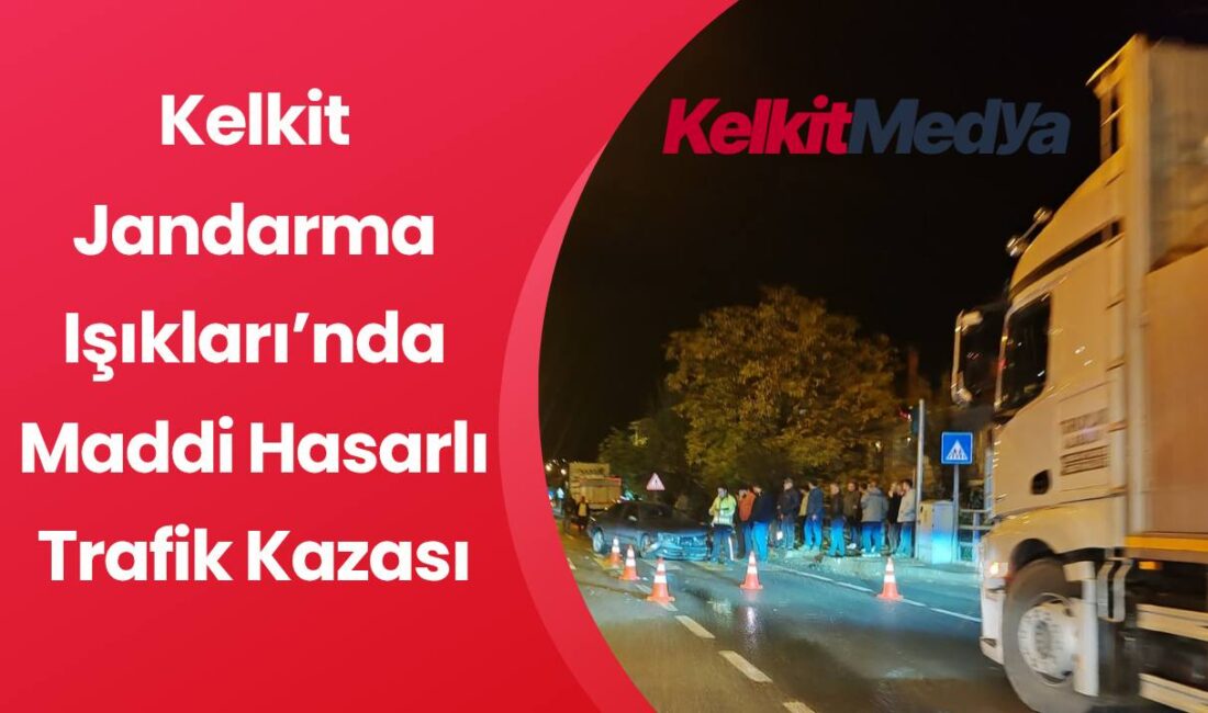 Jandarma Işıkları Kavşağında Kaza Kelkit'te akşam saatlerinde Jandarma Işıkları mevkiinde meydana gelen trafik kazasında