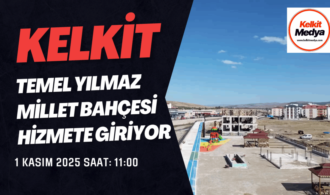 Kelkit’te Bölgenin En Büyük Millet Bahçesi Açılıyor Kelkit, bölgenin en büyük yeşil yaşam alanına kavuşuyor. Yapımı tamamlanan