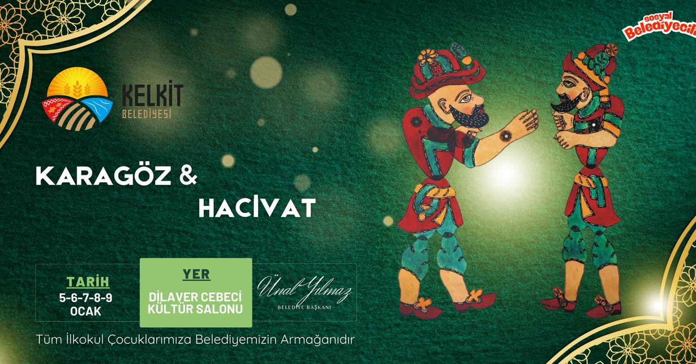 Kelkit Belediyesi tarafından düzenlenen Karagöz ve Hacivat gölge oyunu gösterisi,