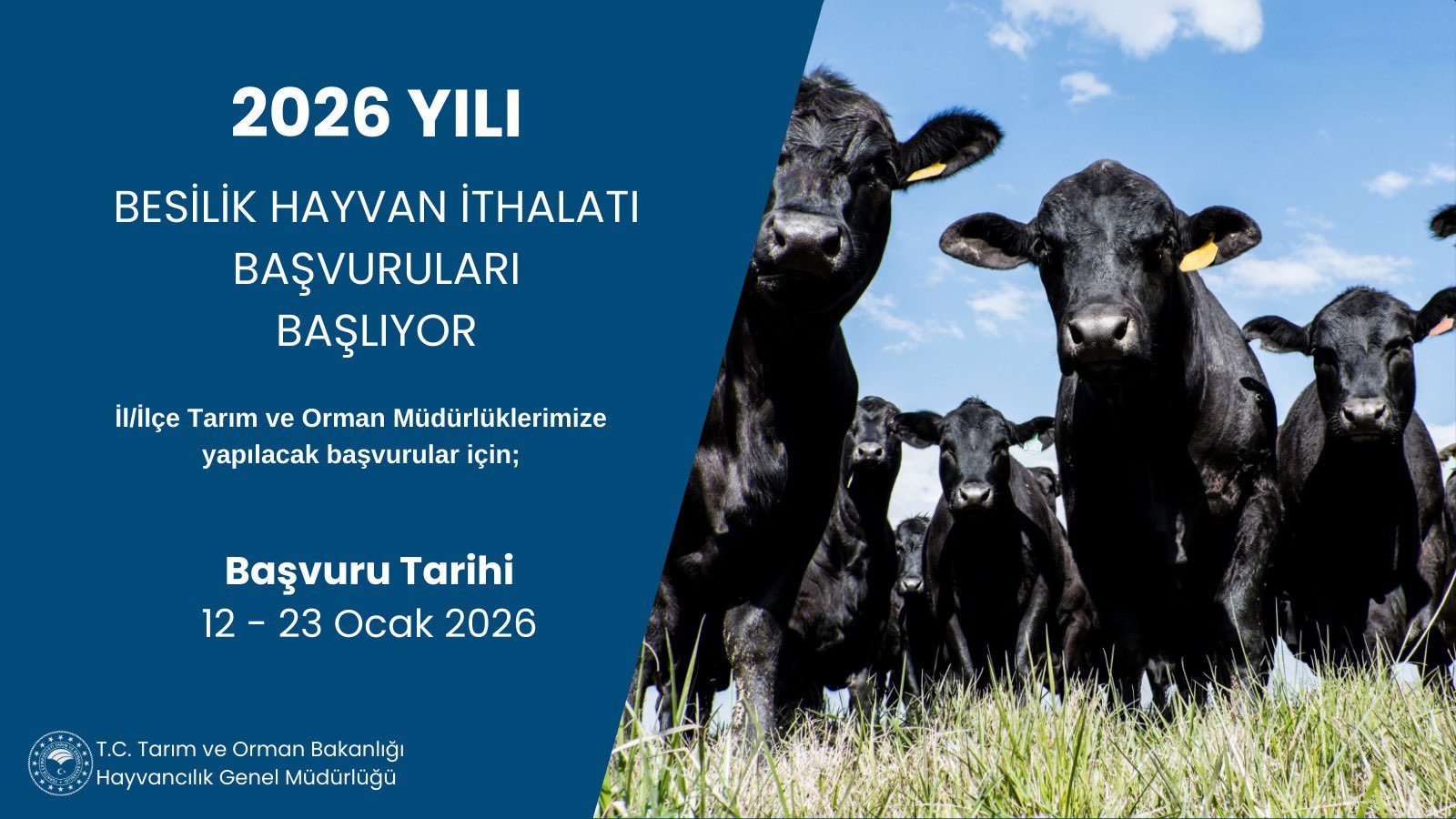 2026 yılı besilik hayvan ithalatı, Et ve Süt Kurumu (ESK)