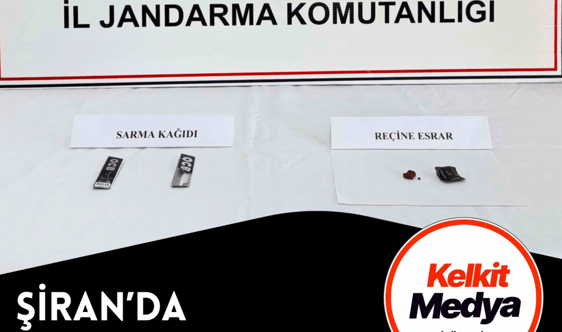 Şiran ilçesinde jandarma ekiplerince gerçekleştirilen uyuşturucu operasyonunda bir şüpheli hakkında