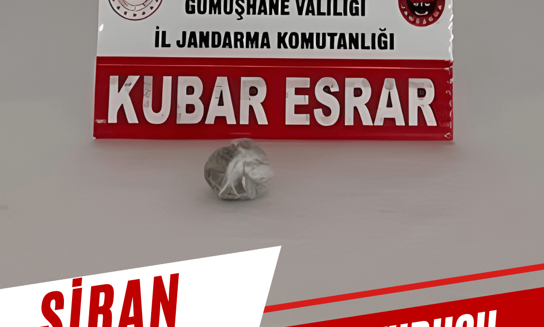 Gümüşhane İl Jandarma Komutanlığı ekiplerince Şiran ilçesinde düzenlenen operasyonda uyuşturucu