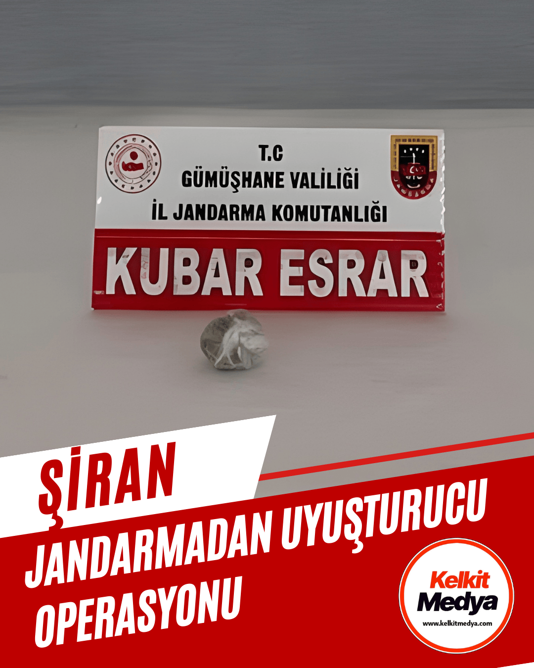 Gümüşhane İl Jandarma Komutanlığı ekiplerince Şiran ilçesinde düzenlenen operasyonda uyuşturucu