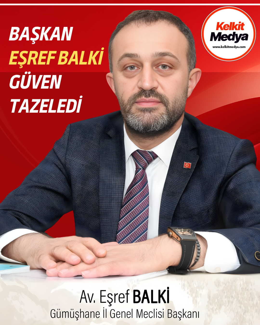 Gümüşhane İl Genel Meclisi’nde gerçekleştirilen seçimlerde mevcut Başkan Av. Eşref