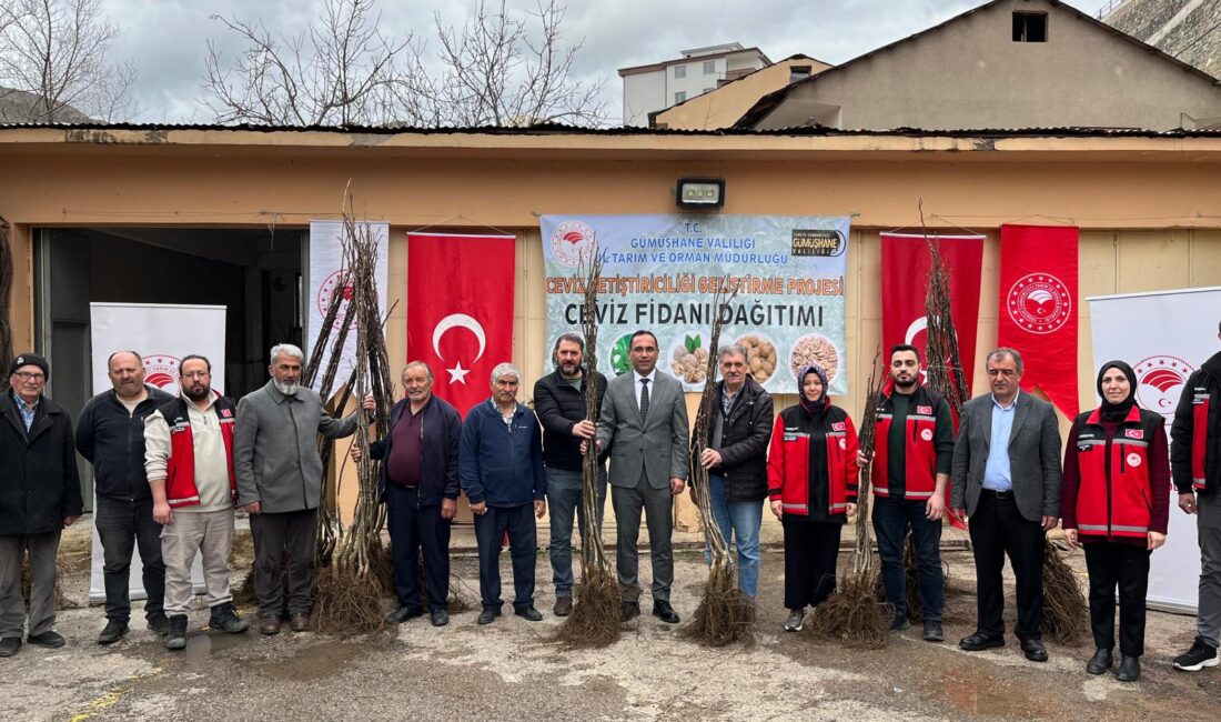 Gümüşhane’de Üreticilere %50 Hibeli Ceviz Fidanı Desteği Gümüşhane’de tarımsal üretimi artırmak ve ceviz yetiştiriciliğini geliştirmek amacıyla yürütülen