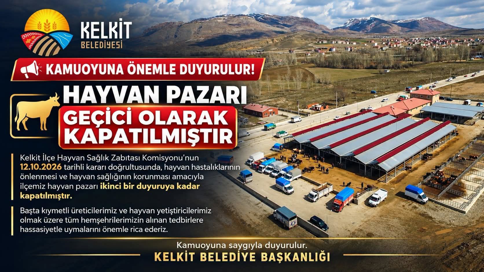 Kelkit İlçe Hayvan Sağlık Zabıtası Komisyonunun 12 Ekim 2026 tarihli